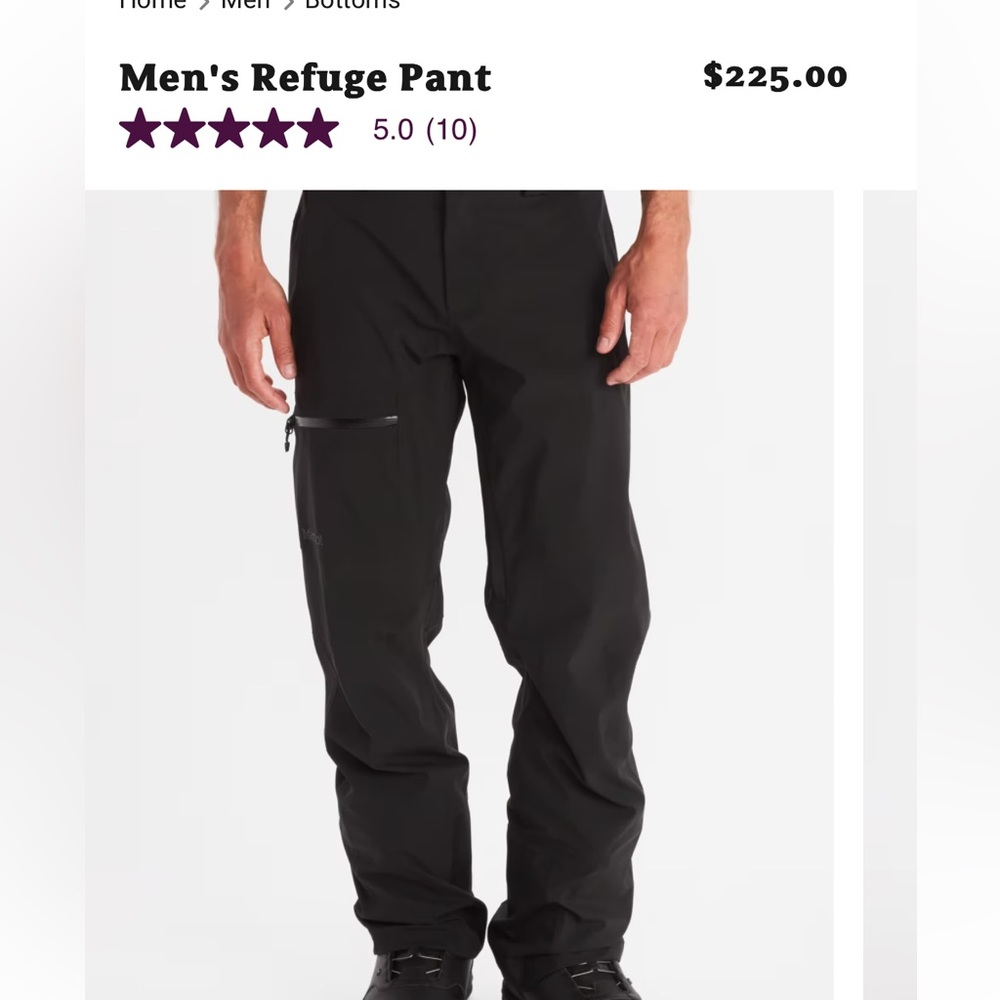 Marmot Men’s Refuge Ski Pant. Size L. Like new condition.